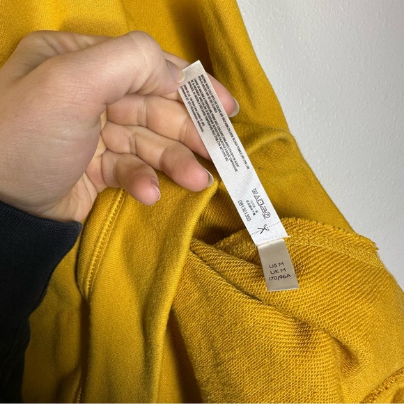 FREE PEOPLE Movement Boho Granola Hip Women M Yellow Logo Metti Crew Sweatshirt - Picture 9 of 10